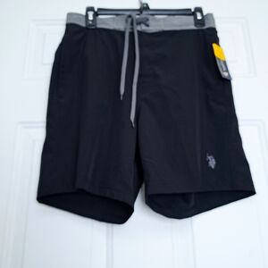 U.S. Polo Assn. Men's Black Swim Trunks Swim Shorts